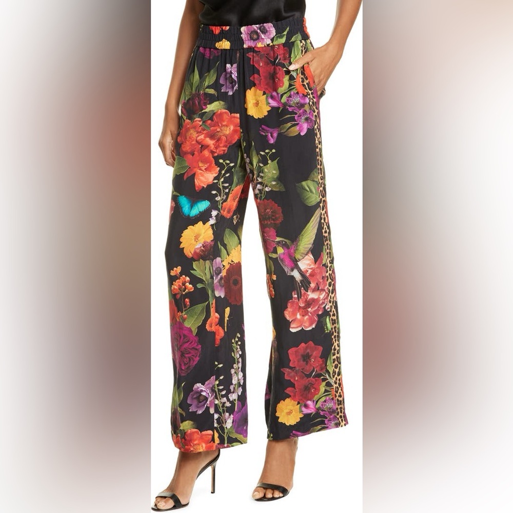 Alice + Olivia Benny Floral Smock Waist Pants